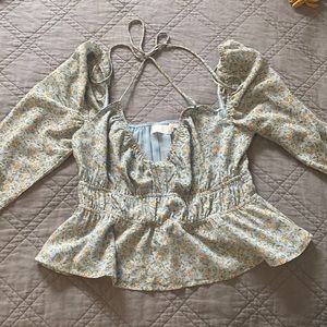 Shoulder Cut Out Floral Top